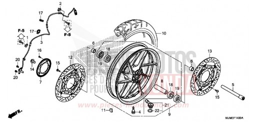 ROUE AVANT VFR800XF de 2015